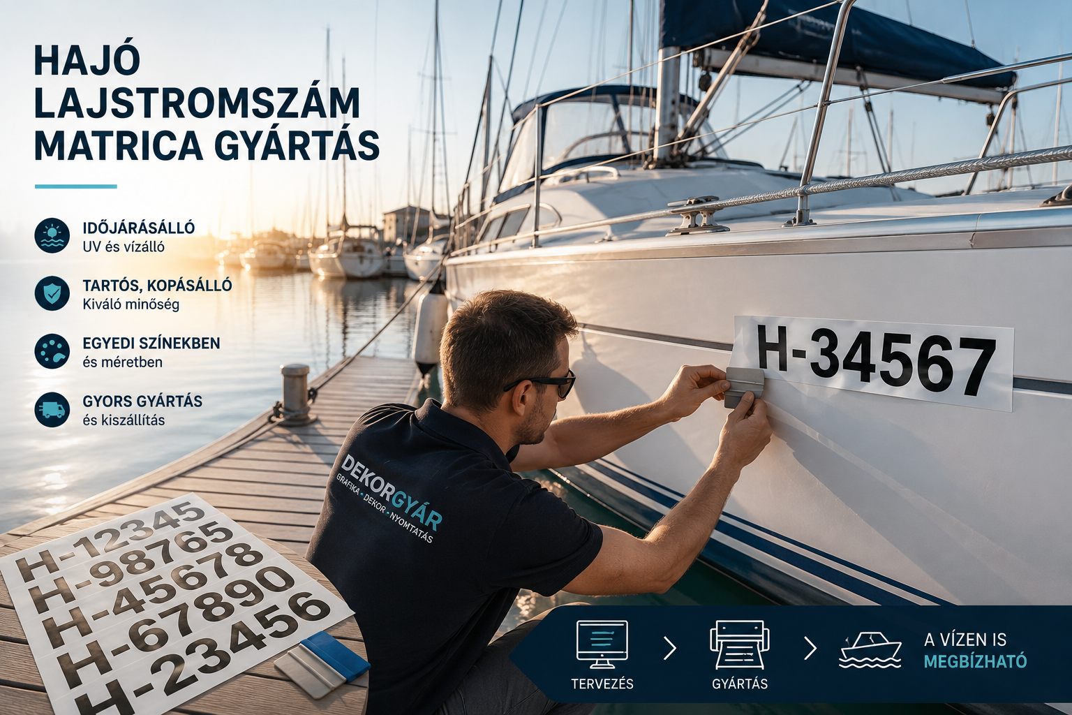 Hajó lajstromszám matrica